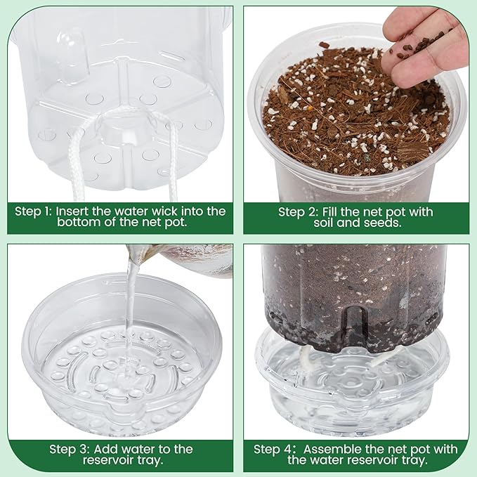 20 Pack 5 Inch Clear Self Watering Plant Pots - Image 3