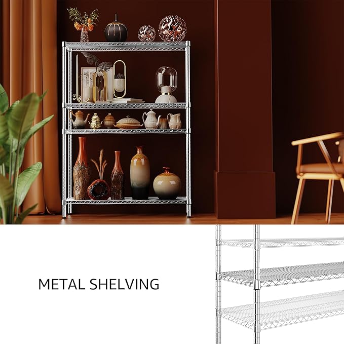 IZEUK 3400 LBS Garage Shelving Wide Storage Shelves 4 Tier Metal Shelves Heavy - Image 6