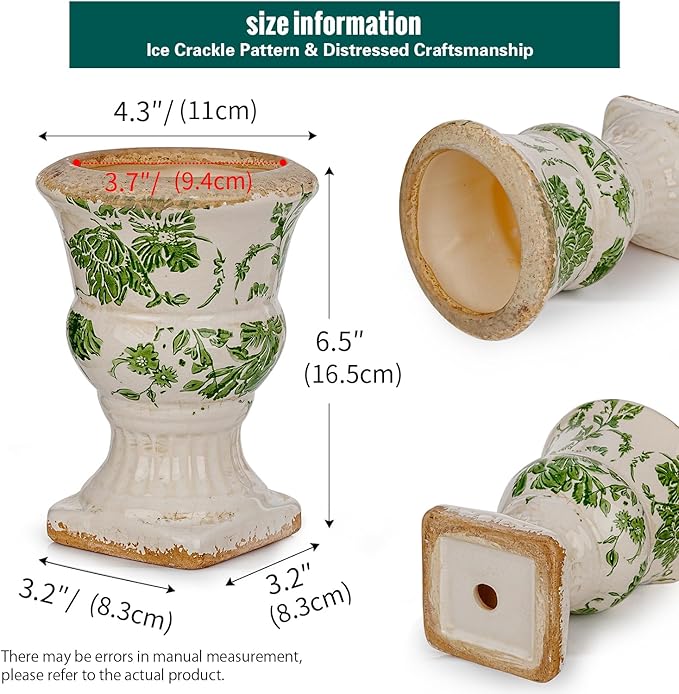 Sungmor Small Ceramic Urn Planter - Image 3