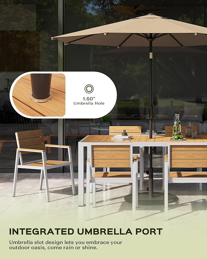 5-Piece Outdoor Dining Set, Aluminum Dining Table Set - Image 6