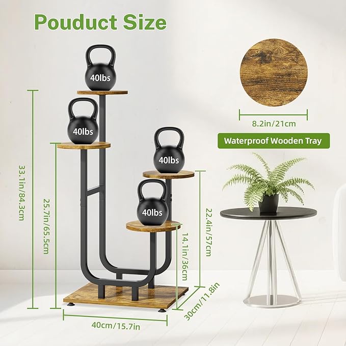 iDavosic.ly 4 Tier Plant Stand Indoor, Corner Tiered Multiple Flower Holder - Image 3