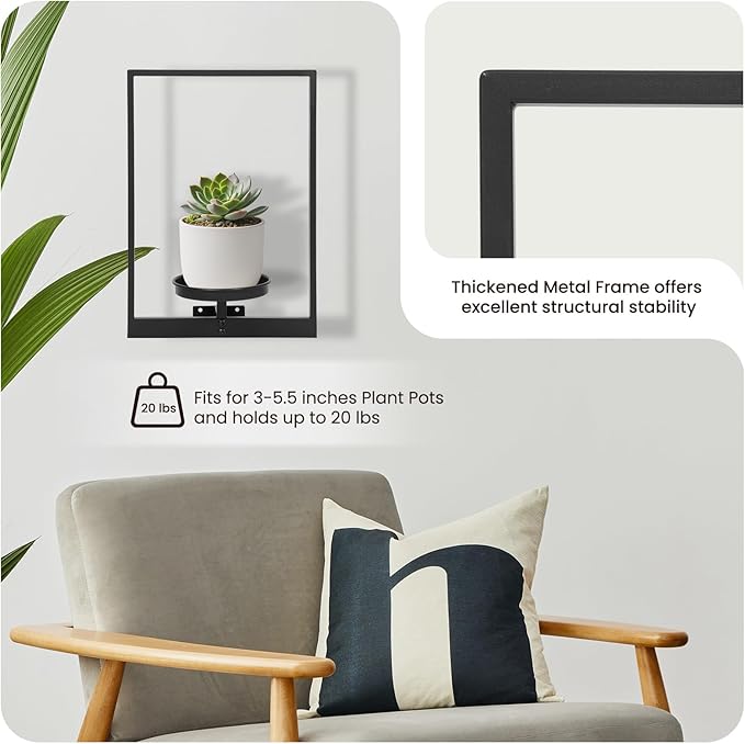 Wall Plant Holder Window Plant Shelves Set of 2, Wall Planters - Image 4