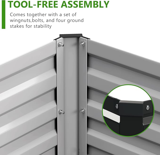 2PCS 9x3x1ft Galvanized Raised Garden Bed Kit, Galvanized Planter Raised Garden - Image 4