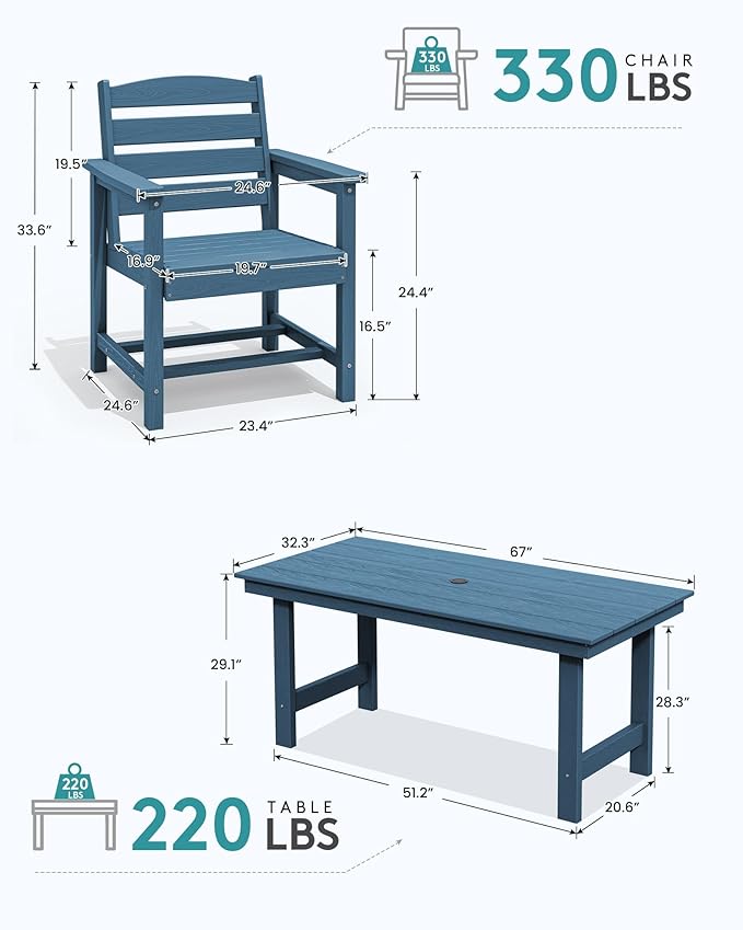 SERWALL Patio Dining Table and Bench Set - Image 4
