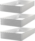 3 Pack Raised Beds for Gardening, Corrugated Galvanized Steel Raised Garden Bed by OZMSHF
