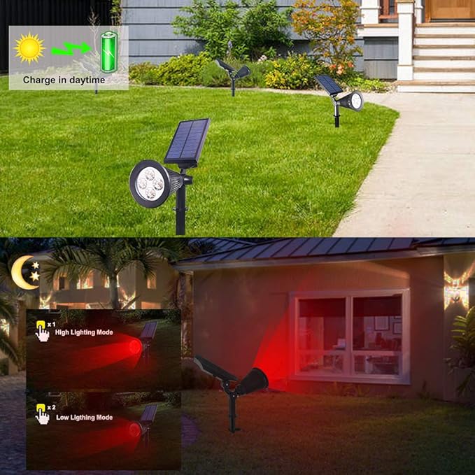 Solar Lights Outdoor, 4-LED Solar Spotlight LED Landscape Lights IP67 - Image 5