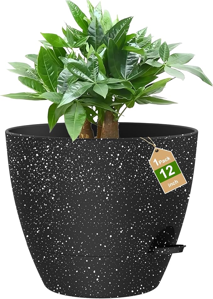 12 Inch Large Self Watering Pots, Flower Pots by Unknown