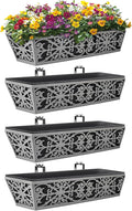 4 Pack 24 Inch Window Boxes Planter by KarlliuHOMEGARDEN