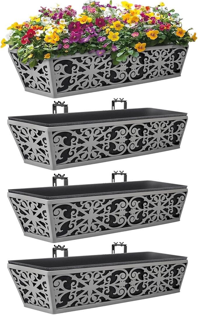 4 Pack 24 Inch Window Boxes Planter by KarlliuHOMEGARDEN