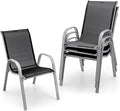 Giantex Set of 4 Patio Chairs, Stackable Outdoor Dining Chairs, 330 LBS Capacity by Giantex