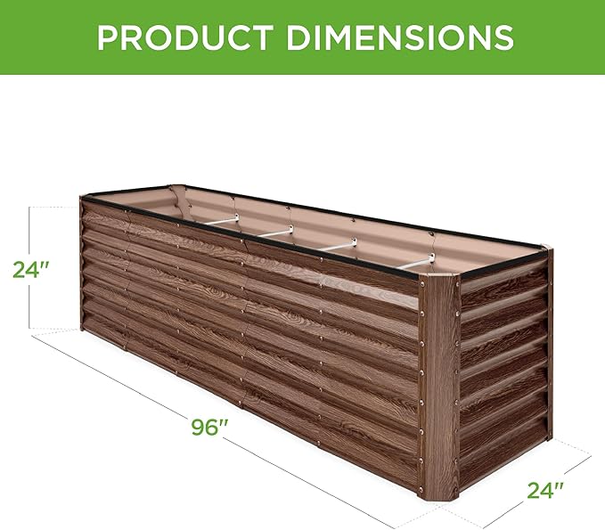 Best Choice Products 8x2x2ft Raised Outdoor Metal Garden Bed, Deep Root Box - Image 3