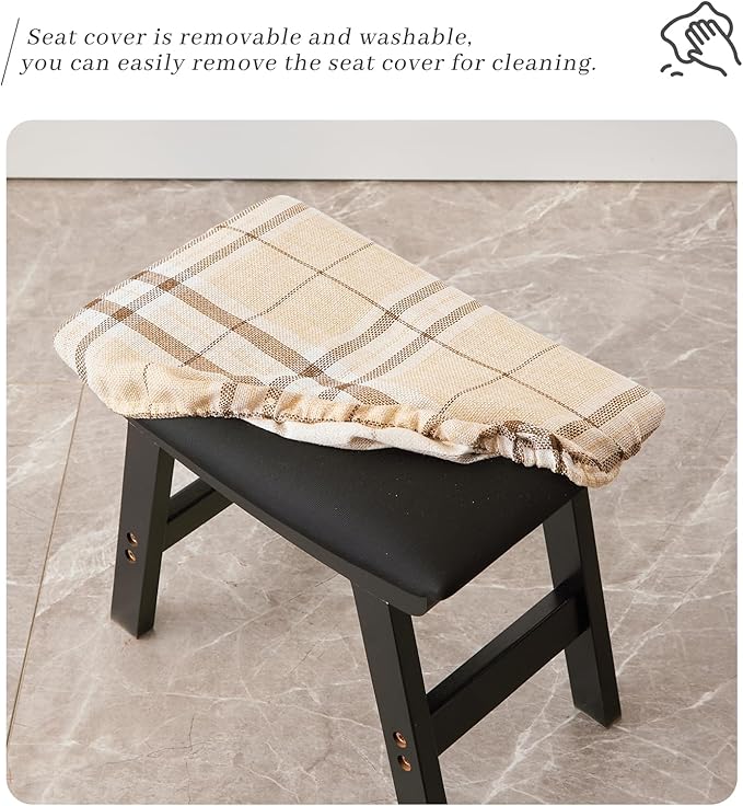 Foot Stool, Bamboo Small Sofa Foot Rest Under Desk, Extra Seating - Image 5