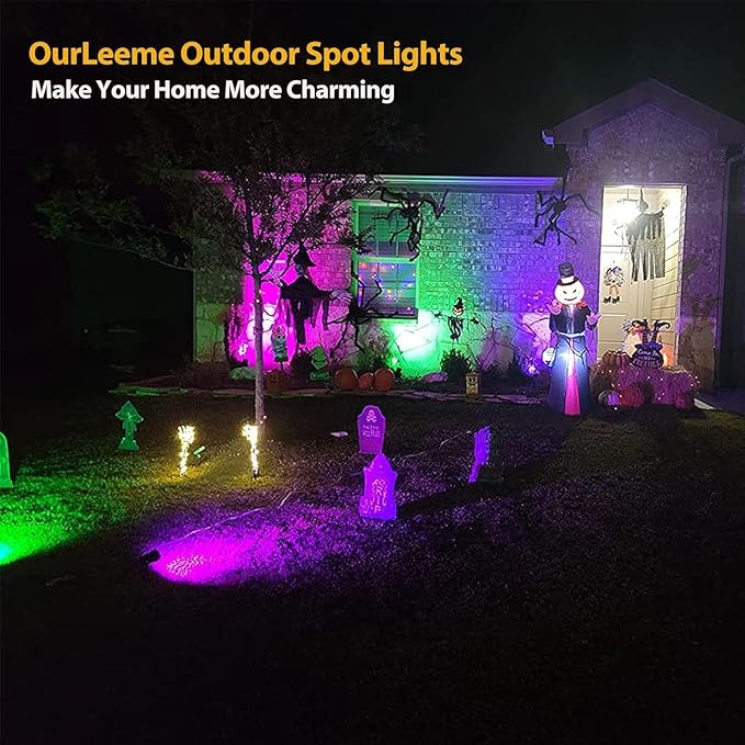 OurLeeme Lawn Flood Light Stake, 2-in-1 Waterproof Outdoor Remote Control - Image 2