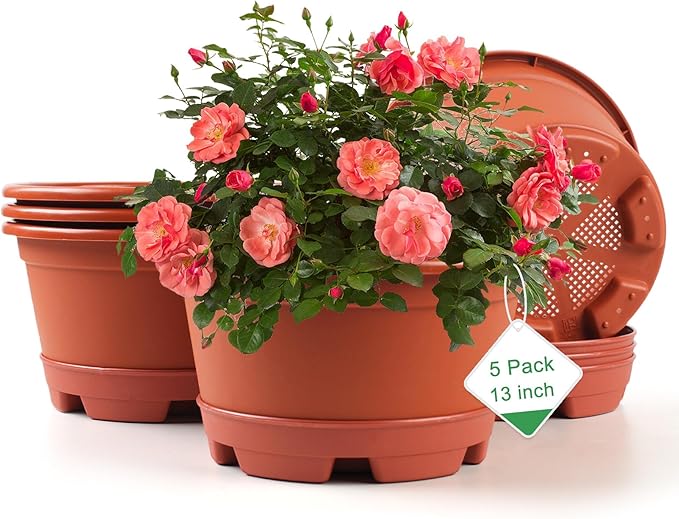 Outdoor Flower Pots 5 Packs 13 inch pots by KPUVX
