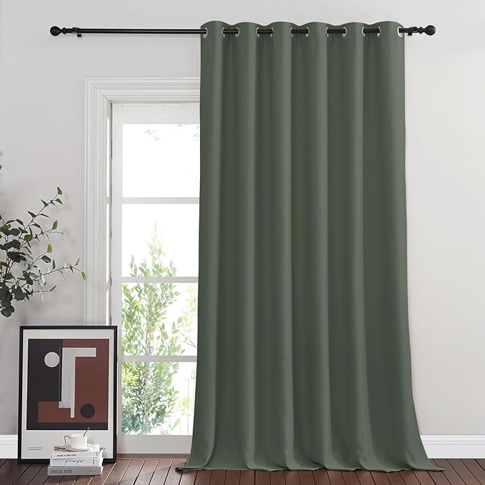 NICETOWN Room Divider Curtain 132 Inches Long, Wide Blackout Sliding Door - Image 8