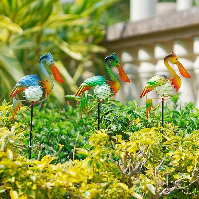 3Pcs Pelican Decorative Garden Stakes, 56.5''H Waterproof Glow in The Dark - Image 7