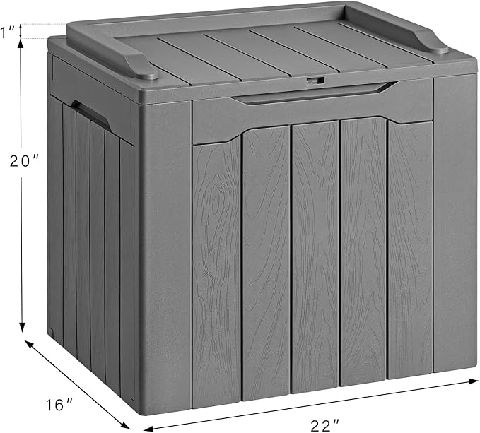 Devoko 30 Gallon Resin Deck Box Outdoor Indoor Waterproof Storage Box - Image 7