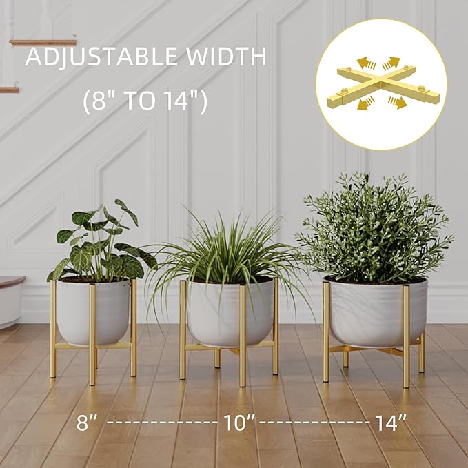 Plant Stand Indoor for 2 Height Options, Mid Century Modern Outdoor Planter - Image 5