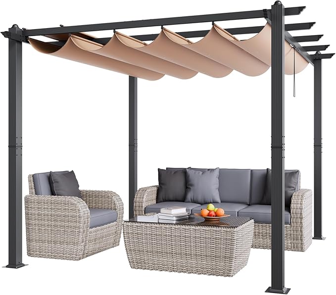 VEVOR 10'x10' Outdoor Retractable Pergola by VEVOR