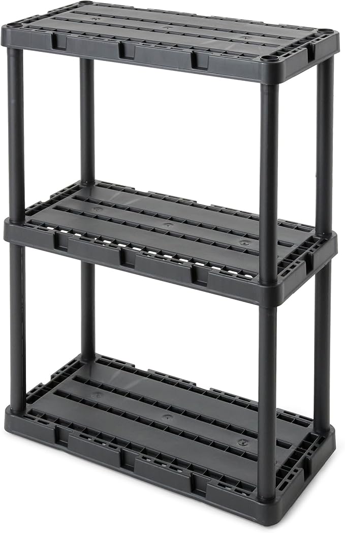 Gracious Living 3 Shelf Knect-A-Shelf Solid Light Duty Storage Unit 12 x 24 x by GraciousLiving