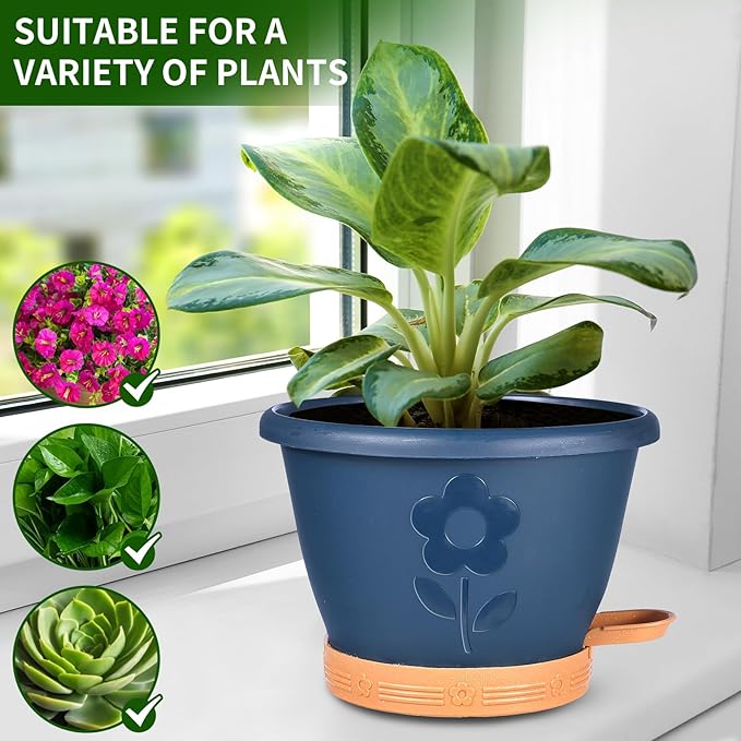 Plant Pots, Flower Pots for Indoor/Outdoor Plants, Self Watering Plastic - Image 7