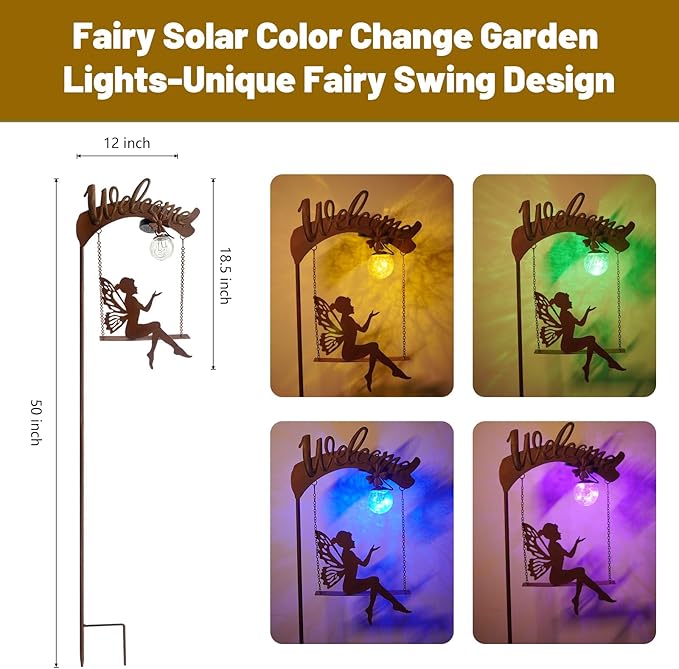 HONGLAND Solar Garden Lights Outdoor Decor, Solar Fairy Lights Outdoor Moon - Image 2