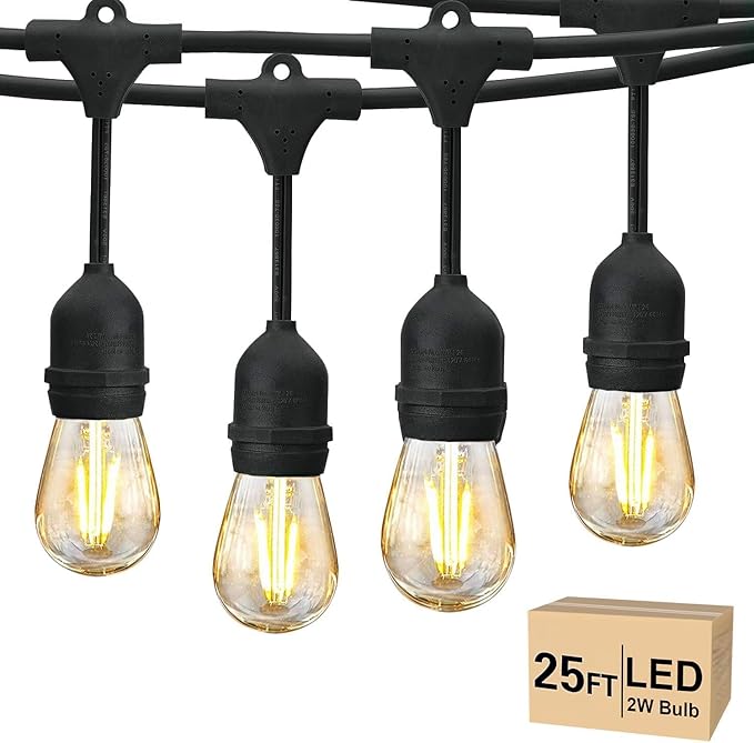 Svater 25 FT Outdoor String Lights 2W, Patio Light by Svater