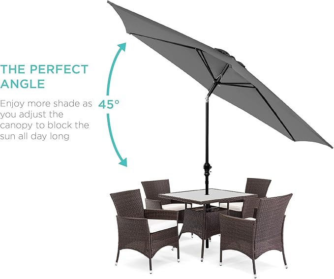 Best Choice Products 10ft Outdoor Table Compatible Steel Polyester Market Patio - Image 2