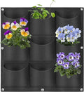 9 Pockets Hanging Planter Bags, Hanging Vertical Wall Mounted Plant Planting by Pehciroe