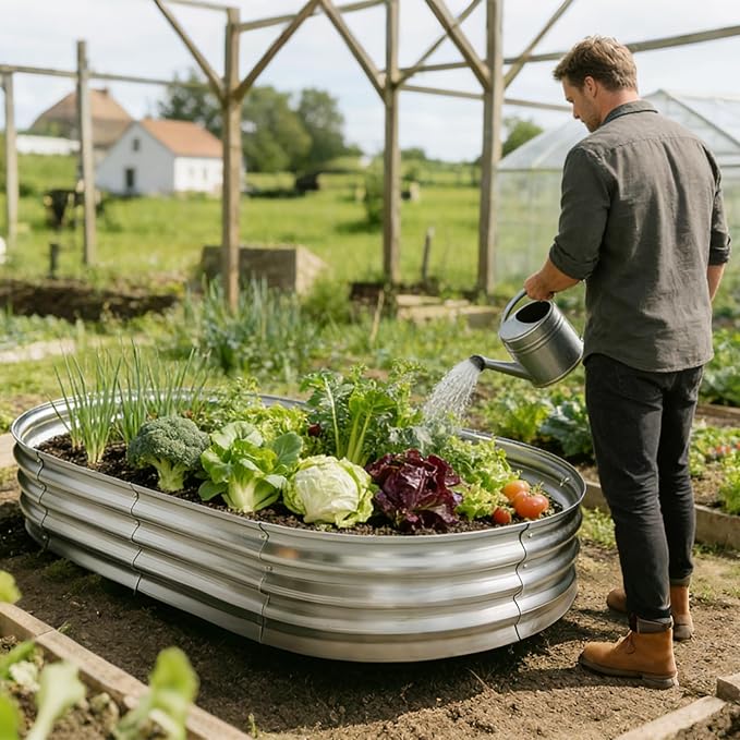 Galvanized Raised Garden Bed for Outdoor: 4X2X1ft Durable Metal Vegetable Plant - Image 6