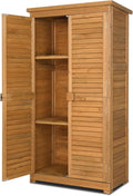 Outvita Outdoor Storage Cabinet, 63in Wooden Garden Tools Shed by Outvita