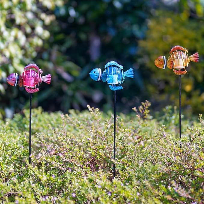 Fish 3Pack 21.3''H Outdoor Figurine Lights, Decorative Garden Stake - Image 8