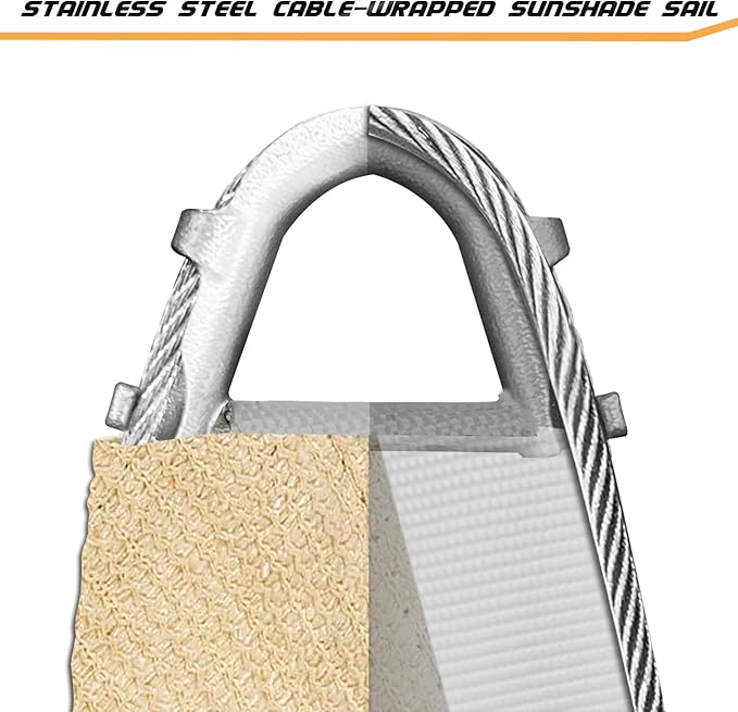 Upgraded with High-Strength Steel Cable Edges 20' x 26' Sun Shade Sail - Image 5