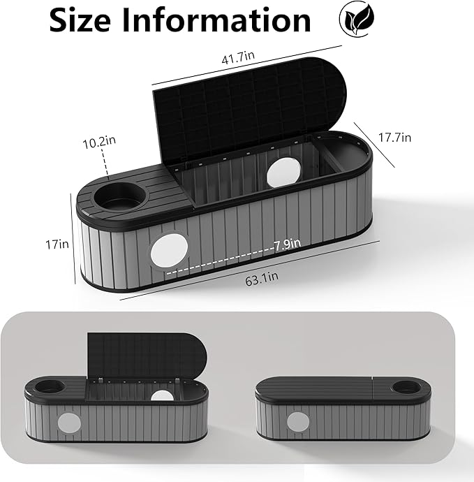 DRATO Outdoor Storage Box, Resin Deck Storage Box Waterproof Patio Storage Box - Image 3