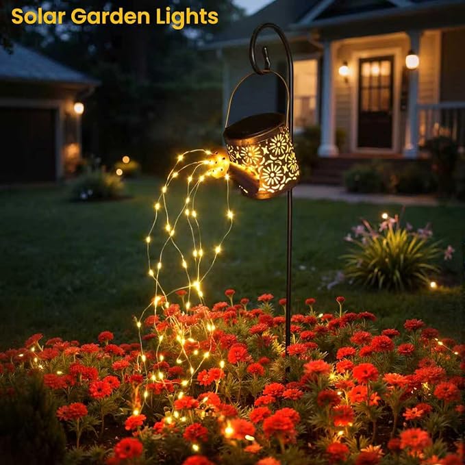 Solar Garden Lights Outdoor Decoration, Metal Solar Watering Can Lights Outdoor - Image 6