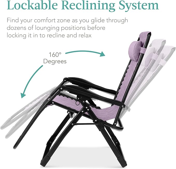 Best Choice Products Oversized Zero Gravity Chair, Folding Outdoor Patio - Image 6