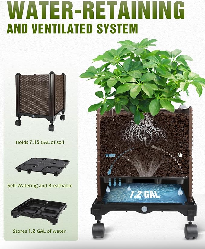 Jayhalo 71inch Planter Boxes Outdoor, 3-in-1 Planter Box - Image 2