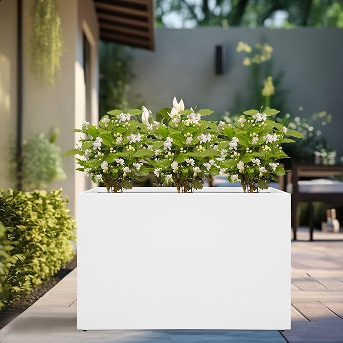 Galvanized Steel Planter Box-No Installation Required Metal Rectangular Block - Image 7