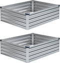 4x3x1ft Galvanized Raised Garden Bed, Outdoor Planter Box Metal Patio Kit by Foxlang