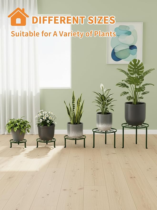 5 Pack Potted Plant Holder for Garden Home 5-Pack Metal Plant Stand Indoor - Image 7