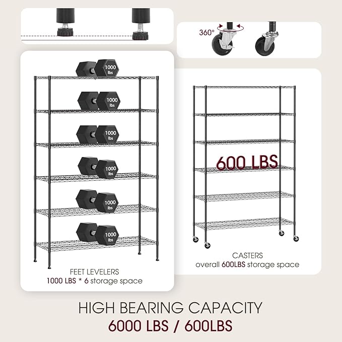 BestOffice | 6-Tier Wire Storage Shelves - Image 4