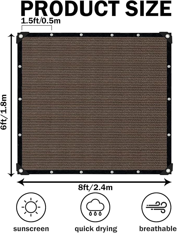 Mocha Sun Shade Cloth, Pergola Shade Cover - Image 2