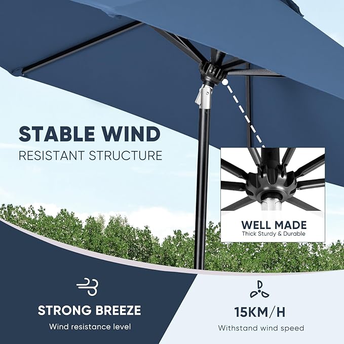 Tempera Patio Market Outdoor Table Umbrella - Image 6