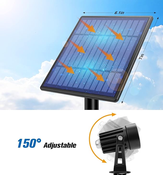 APONUO Metal Solar Spot Lights Outdoor - Image 3