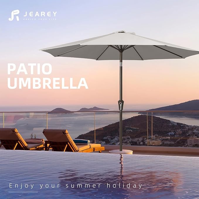 JEAREY 9FT Outdoor Patio Umbrella Outdoor Table Umbrella - Image 7