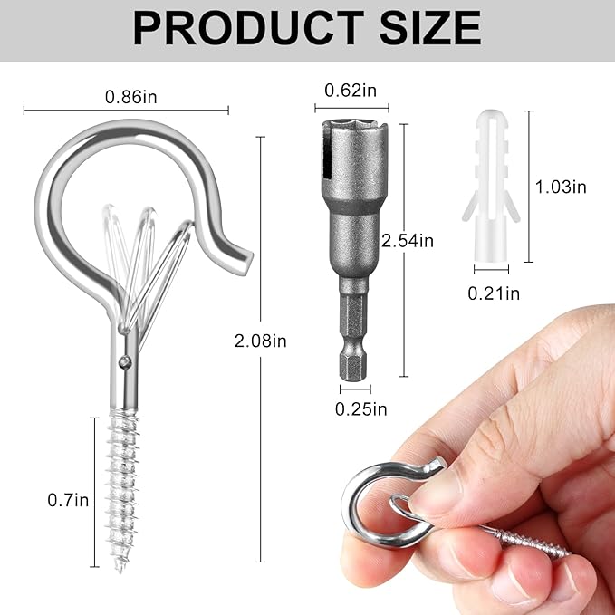 24 PCS Q-Hanger Hooks, Screw Hooks - Image 7