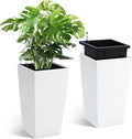 Garvee 16" Tall Planters Set of 2, Outdoor＆Indoor Black Planter Pots, High by Garvee