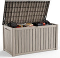 DRATO 200 Gallon Deck Box, Waterproof Resin Large Outdoor Storgae Box by DRATOprovidesawarmandcozy