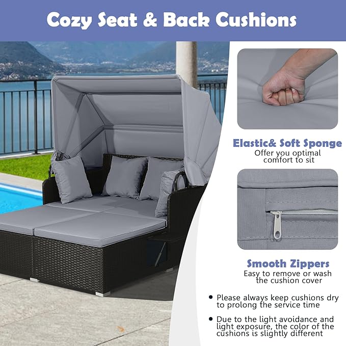 Tangkula Patio Rattan Daybed - Image 6