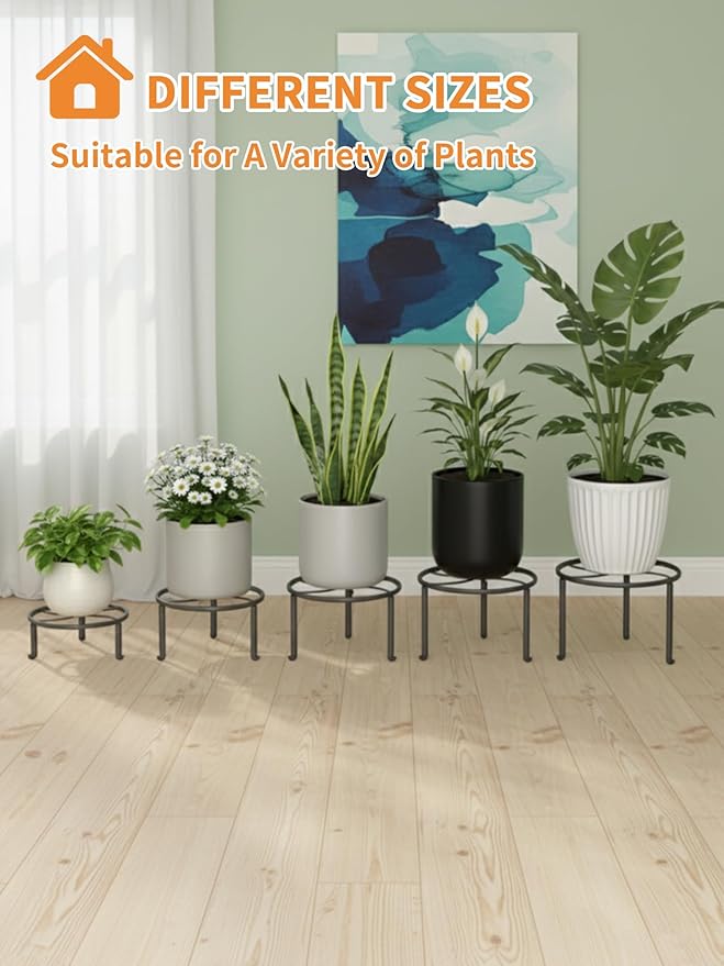 5 Pack Metal Plant Stands Anti-Rust Iron Heavy Duty Potted Holder - Image 7